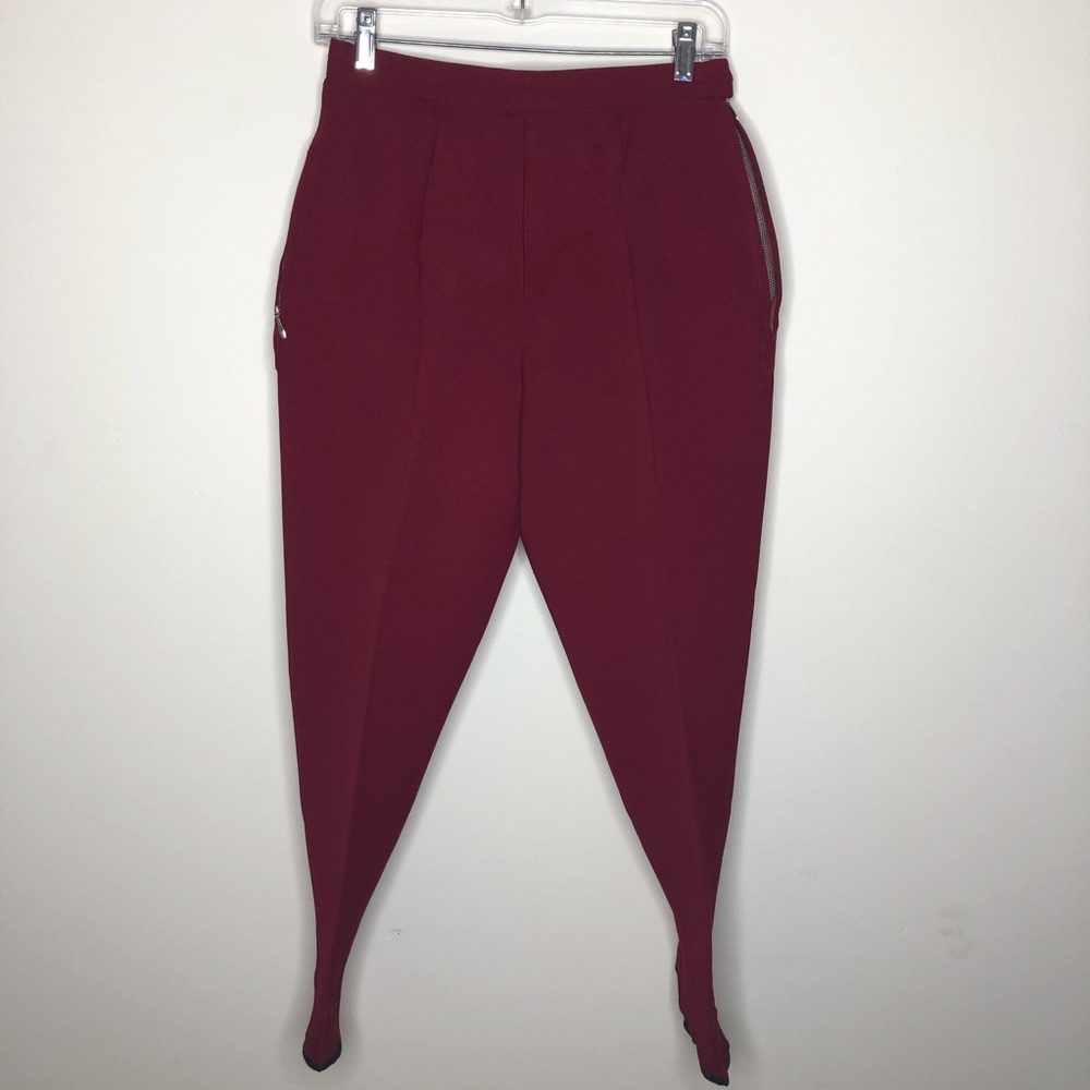 🕶️1960s⚡️VINTAGE wool Bogner red merlot stirrup ski pants 28 - Picture 4 of 8